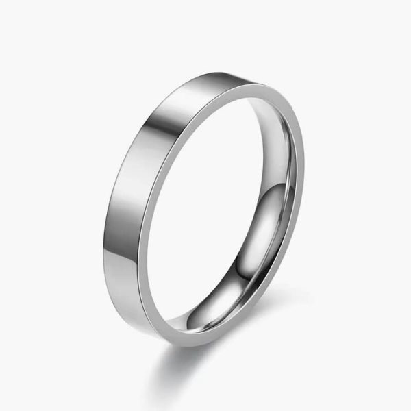 4mm Simplicity Flat Stainless Steel Rings Japanese Korean Fashion Glossy Titanium Steel Finger Rings for Youth Boy Girl Jewelry - Image 4