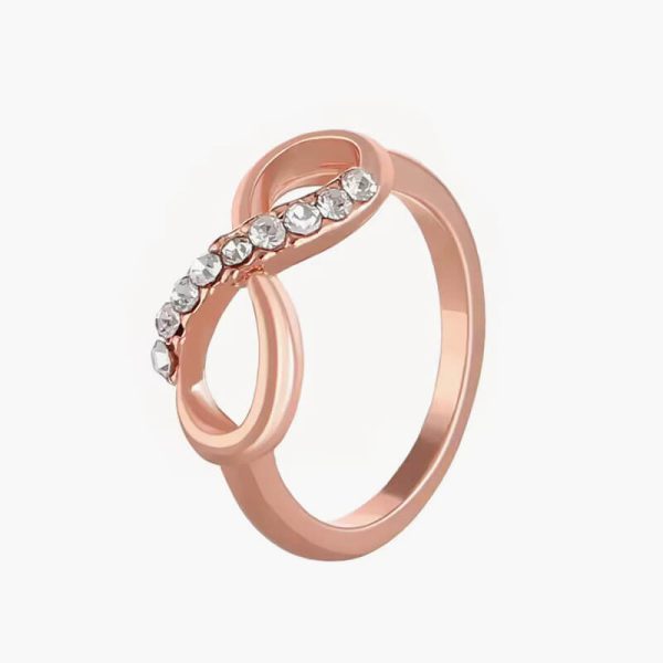 Fashion Inverted 8-shaped Crystal Studded Alloy Ring Women Versatile Crystal Twist Infinity Ring Jewelry Женская Бижутерия Тренд - Image 2