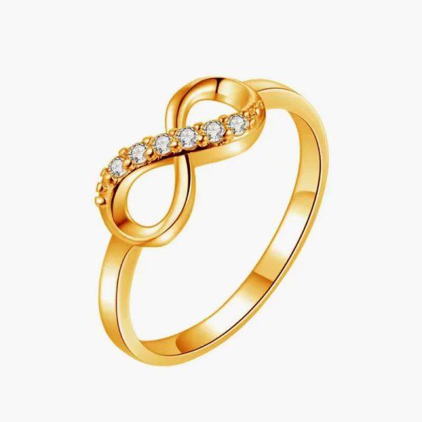 Fashion Inverted 8-shaped Crystal Studded Alloy Ring Women Versatile Crystal Twist Infinity Ring Jewelry Женская Бижутерия Тренд - Image 3