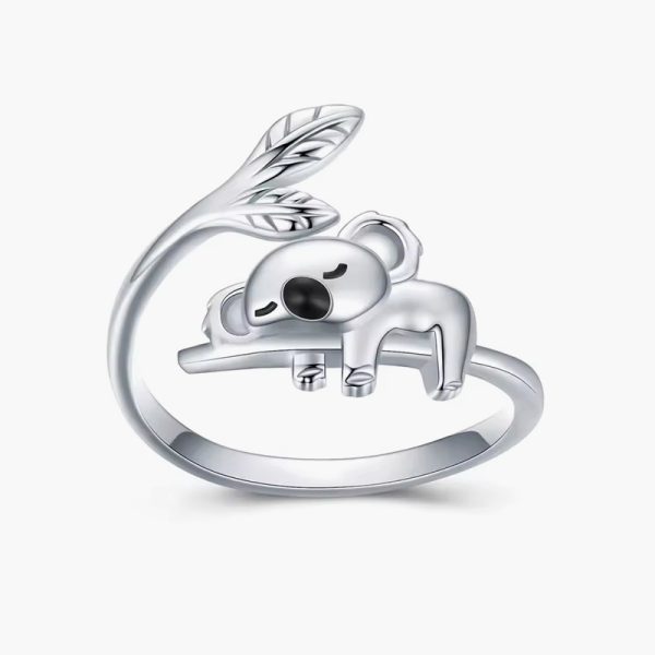 Harong Fashion Lifelike Koala Ring Size Adjustable Cute Cartoon Animal Rings for Girl Women Men Party Jewelry Gift - Image 3