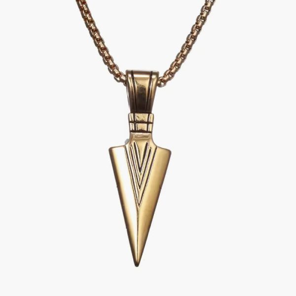ZRM Personality Fashion Punk Striking Men's Vintage Spearhead Arrowhead Pendant Necklace for Men Stainless Steel Chocker - Image 2