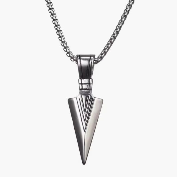 ZRM Personality Fashion Punk Striking Men's Vintage Spearhead Arrowhead Pendant Necklace for Men Stainless Steel Chocker - Image 3